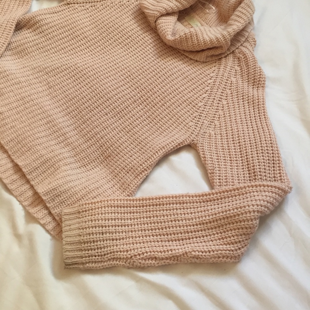 Baby light pink turtleneck knit long sleeve sweate - Picture 8 of 9